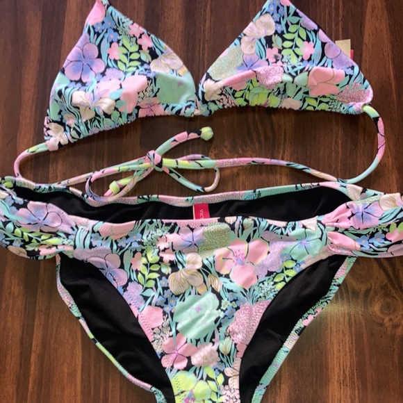 Vintage Victoria Secret Vintage Neon 90s Vibes Tropical 2 Piece Bikini Set - Picture 2 of 6